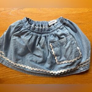 Mini Boden Denim Skirt with Pocket and Trim